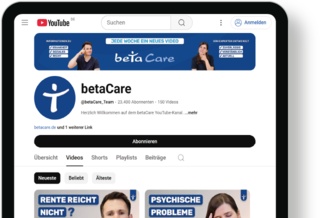betaCare Youtube-Channel on Ipad